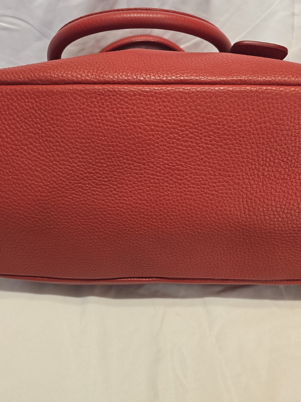 Auth PRADA Vitello Daino Rosso Red Leather 2-Way Tote Bag w/ Strap & Card - Picture 4 of 15